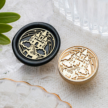 Animal Insect Theme Golden Plated Wax Seal Brass Stamp Head, for Wax Seal Stamp, Castle, 25x15mm, Hole: 7mm