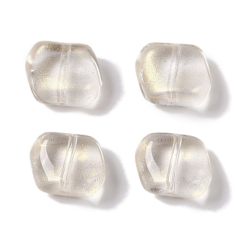 Baking Paint Glass Beads, Nuggets, Clear, 8x9.5x5mm, Hole: 0.8mm