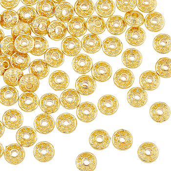 Alloy Beads, Bicone, Real 18K Gold Plated, 6.5x3.5mm, Hole: 1.5mm, 100pcs/box