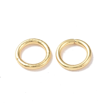 Brass Opean Jump Rings, Round Ring, Real 18K Gold Plated, 15 Gauge, 8x1.5mm, Inner Diameter: 6mm