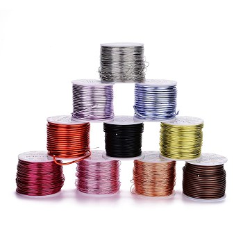 (Defective Closeout Sale),Round Aluminum Wire, Bendable Metal Craft Wire, with Defective Spool,Mixed Color,1~3mm