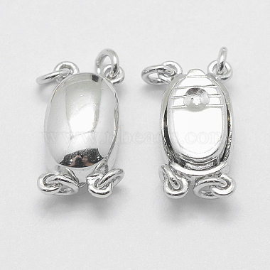 Rhodium Plated 925 Sterling Silver Box Clasps(STER-E056-075P)-3