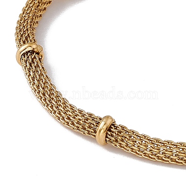316 Stainless Steel Round Mesh Chain Bracelet for Men Women(BJEW-G655-05G)-2
