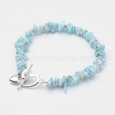 Natural Larimar Beaded Bracelets(X-BJEW-JB02681-01)-5