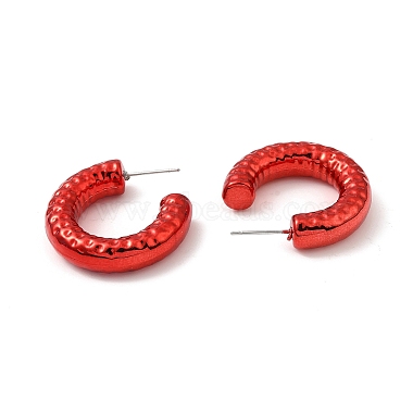 Textured Acrylic Ring Stud Earrings(EJEW-P251-08)-3