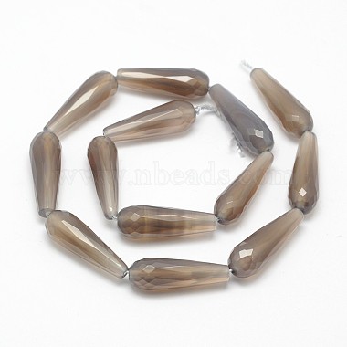 Chapelets de perles en agate grise naturelle(G-D710-08)-2