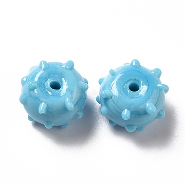 Sky Blue Round Lampwork Beads