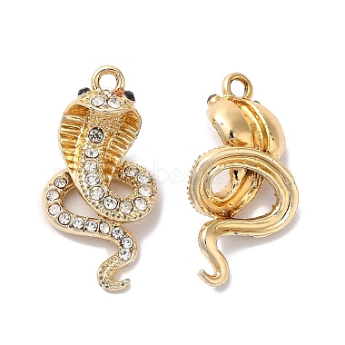 Golden Snake Alloy+Rhinestone Pendants