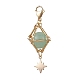 Natural Green Aventurine Brass Pendant Decorations(HJEW-JM01817-02)-4
