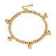 Placage sous vide 304 bracelet à breloque cloche en acier inoxydable avec 201 perles rondes en acier inoxydable pour femme(BJEW-B057-16G)-1
