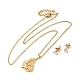 Clear Cubic Zirconia Butterfly Pendant Necklace & Diamond Stud Earrings(SJEW-M099-05G)-1