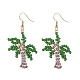 Glass Seed Braided Coconut Tree Dangle Earrings(EJEW-JE05169)-1