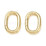 Brass Spring Gate Clasps, Oval, Real 18K Gold Plated, 18x12x2.5mm(KK-CBA50B0-29G)