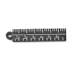 304 Stainless Steel Pendants, Ruler Charms, Polishing, Ion Plating(IP), Black, 29x6x1.5mm, Hole: 1.9mm(SA-CBAE115-13B-EB)