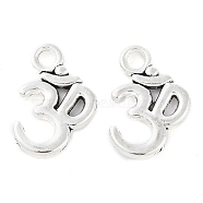 Tibetan Style Alloy Aum/Om Symbol Pendants, Cadmium Free & Lead Free, Antique Silver, 15.8x10.7x2mm, Hole: 2mm, about 625pcs/500g(TIBEP-Q043-097-RS)