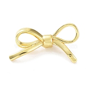 Rack Plating Brass Pendants, Cadmium Free & Lead Free, Long-Lasting Plated, Bowknot Charms, Real 18K Gold Plated, 17x29.5x7mm, Hole: 3x2mm(KK-P247-01G)