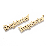 201 Stainless Steel Links connectors, Laser Cut Links, Constellations, Sagittarius, 45x10x1.5mm, Hole: 1.2mm(X-STAS-N091-38A-G)