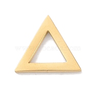 Golden Plated 304 Stainless Steel Charms, Laser Cut, Triangle, 9x10x1mm(STAS-K286-03E-G)