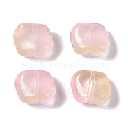 Baking Paint Glass Beads, Nuggets, Pink, 8x9.5x5mm, Hole: 0.8mm(GLAA-S202-12C)