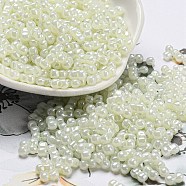 Glass Seed Beads, Opaque Colours Luster, Peanut, Mint Cream, 6x3x3mm, Hole: 1.2mm, about 6250pcs/pound(SEED-K009-02B-25)