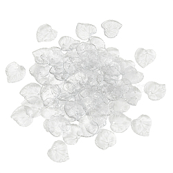 Transparent Acrylic Pendants, Leaf, Clear, 15x15x2mm, Hole: 1.5mm, 100pcs/bag(TACR-TA0001-01)