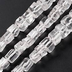 Natural Quartz Crystal Beads Strands, Faceted, Polygon, 7~16x11~22.5x9.5~19.5mm, Hole: 1.5mm, about 33pcs/strand, 16.93~17.52 inch(43~44.5cm)(G-F719-24)