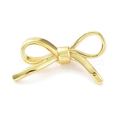 Rack Plating Brass Pendants, Cadmium Free & Lead Free, Long-Lasting Plated, Bowknot Charms, Real 18K Gold Plated, 17x29.5x7mm, Hole: 3x2mm(KK-P247-01G)