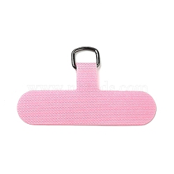 Cloth Mobile Phone Lanyard Patch, Phone Strap Connector Replacement Part Tether Tab for Cell Phone Safety, T- Shaped, Hot Pink, 3.45~3.5x6~6.05x0.06cm, Hole: 9x7mm(AJEW-F061-01D)