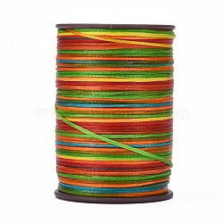 Flat Waxed Thread String, Micro Macrame Cord, for Leather Sewing Stitching, Colorful, 0.8mm, about 109.36 yards(100m)/roll(X-YC-P003-A17)