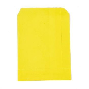 Eco-Friendly Kraft Paper Bags, Gift Bags, Shopping Bags, Rectangle, Yellow, 18x13x0.02cm