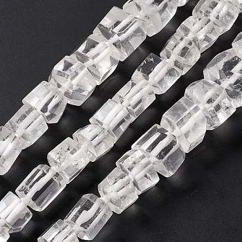 Natural Quartz Crystal Beads Strands, Faceted, Polygon, 7~16x11~22.5x9.5~19.5mm, Hole: 1.5mm, about 33pcs/strand, 16.93~17.52 inch(43~44.5cm)