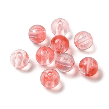 Transparent Acrylic Beads, Round, Tomato, 9.5mm, Hole: 2mm, 940pcs/500g