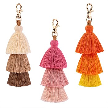 3Pcs Colorful Tassel Keychain Handmade Boho Keychain Personalized Bag Charm Tassel Keychain for Women, Colorful, 16.5x4cm