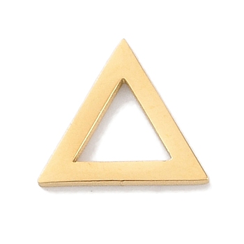 Golden Plated 304 Stainless Steel Charms, Laser Cut, Triangle, 9x10x1mm