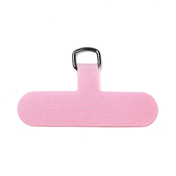 Cloth Mobile Phone Lanyard Patch, Phone Strap Connector Replacement Part Tether Tab for Cell Phone Safety, T- Shaped, Hot Pink, 3.45~3.5x6~6.05x0.06cm, Hole: 9x7mm