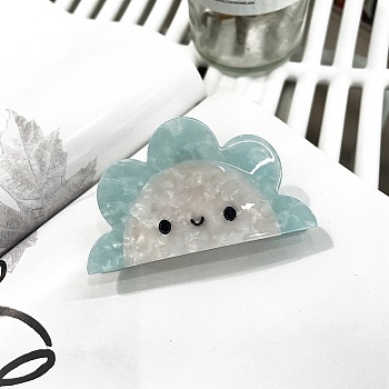 Sun Cellulose Acetate Claw Hair Clips, Hair Accessories for Women & Girls, Light Sky Blue, 65mm