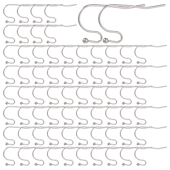 160Pcs 316 Surgical Stainless Steel Earring Hooks, Shepherd's Hook Ear Wires, Stainless Steel Color, 21x12mm, Pin: 0.6mm