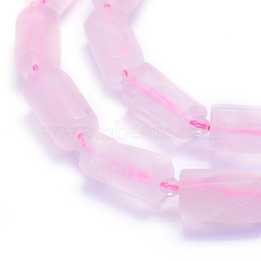 Brins de perles de quartz rose naturel givré(G-L552C-07)-2