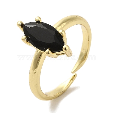 Black Horse Eye Brass+Cubic Zirconia Finger Rings