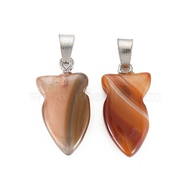 Natural Banded Agate/Striped Agate Pendants(G-N326-128-A04)-2