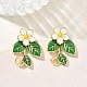 Brass Enamel Stud Earrings for Women(EJEW-A167-25G-01)-1