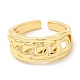 Rack Plating Brass Curb Chains Open Cuff Rings(RJEW-R138-02G)-1