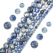 4 Strands 4 Styles Natural Blue Spot Jasper Beads Strands, Round, 4~10mm, Hole: 0.5~1mm, about 1 strand/style(G-GO0001-48)