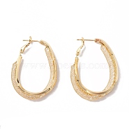 Crystal Rhinestone Beaded Teardrop Hoop Earrings, Brass Jewelry for Women, Real 18K Gold Plated, 43x30.5x7mm, Pin: 1mm(EJEW-A093-13G)
