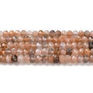 Natural Multi-Moonstone Beads Strands, Faceted, Rondelle, 3x2mm, Hole: 0.7mm, about 168pcs/strand, 15.35~15.43 inch(39~39.2cm)(G-G003-A05-01)