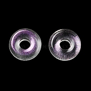 Transparent Glass European Beads, Large Hole Beads, Donut, Blue Violet, 10x3mm, Hole: 3.0~4.3mm(GLAA-D009-01C)
