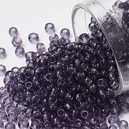 TOHO Round Seed Beads, Japanese Seed Beads, (19) Transparent Sugar Plum, 8/0, 3mm, Hole: 1mm, about 222pcs/bottle, 10g/bottle(SEED-JPTR08-0019)