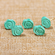 Natural Magnesite Carved Beads, Dyed, Turquoise Color, Cloud, 8x10mm(PW-WG81647-02)