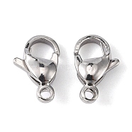 304 Stainless Steel Lobster Claw Clasps, Parrot Trigger Clasps, Stainless Steel Color, 11x7x3.5mm, Hole: 1mm(STAS-M262-01-11mm)