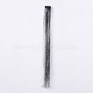 Fashion Women's Hair Accessories, with PET & Braid Nylon Metallic Cord Hair Wigs, Black, 500x35mm(PHAR-I006-A04)
